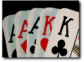POKER ART#6 - FULL HOUSE  - Similar paintings can be re-created upon request. Please contact me for details. Thank you.