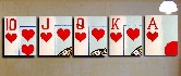 ROYAL FLUSH OF HEARTS POKER DECOR  - Similar paintings can be re-created upon request. Please contact me for details. Thank you. Acrylic