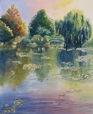 Monet's Lily Pond, Giverny, France Watercolor