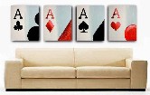 NATURAL ACES DISPLAY OVER COUCH  - Similar paintings can be re-created upon request. Please contact me for details. Thank you. Acrylic