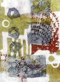 Rack by the Station Monoprint