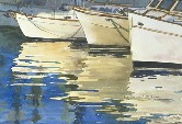 Trawlers Reflected Watercolor