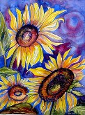 SUNFLOWERS VII Watercolor