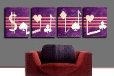Purple Music Poker Art Acrylic