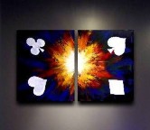 2 Panel Colorful Exploding Suits Acrylic