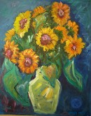 Sunflower with blue background Oil