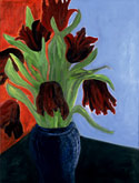 Dominique Bayart's Tulips Bouquet in Blue Vase