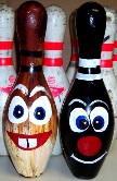 Used Bowling pins - Funny faces