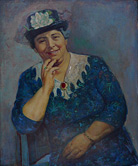 Mother with Hat (1950) Oil