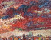 Storm Over City (1990 apx) Oil