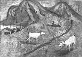Landscape with Goats Etching