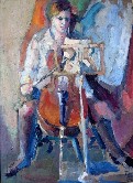 Cello Player (1933) Oil