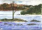 17 Lake and Hills Theme Watercolor