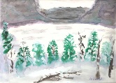 Winter scene #28 Watercolor
