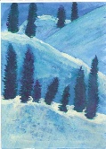 Snowy banks and trees #40 Acrylic