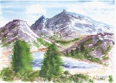 Purple Mountains #45 Watercolor