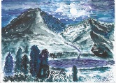 Nightime in the Mountains #61 Watercolor