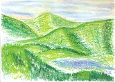 Hills and Pond #81 Watercolor