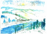 Winter Scene #83 Watercolor