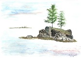 99 Rocky Island Watercolor