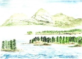 100, Three Peninsulas Watercolor