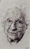 AN ELDERLY WOMAN Pen and Ink