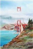 Golden Gate from Baker Beach Watercolor