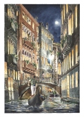 Evening in the Canals of Venice Watercolor
