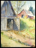 Two Barns Watercolor