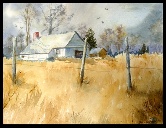 Windy Day on the Farm Watercolor