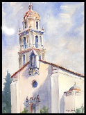 St. Mary's Bell Tower Watercolor