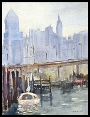 West Side of Manhattan Watercolor