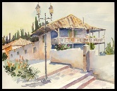 Spanish Customs House Watercolor