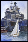 USS Hornet and Friend Watercolor