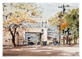 Old Crockett Post Office Watercolor