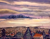 Berkeley Hills, View from the terrace Pastel
