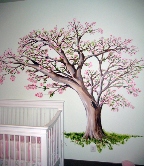 Charry tree mural for nursery