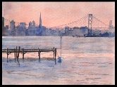 Bay Sunset Watercolor