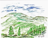 108 Gentle Mountain Watercolor