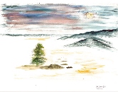 110 Lonely Tree Watercolor