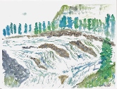 130 Waterfalls Watercolor