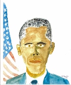 140 Obama Watercolor