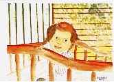 148 Infant in crib Watercolor
