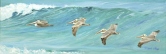 Pelicans Cruise the Surf Line Oil
