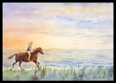 Sunset Rider Watercolor