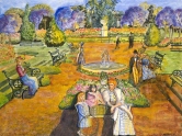 Palermo Gardens ,Buenos Aires 1909 Watercolor