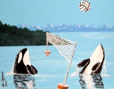 ORCAS PLAYING VOLLEYBALL Acrylic