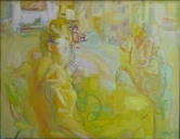 Untitled Interior with Figures (1968) Oil