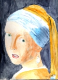 186 rendition of a Vermeer Watercolor