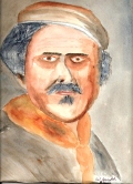 177 rendition of Rembrandt self portrait Watercolor